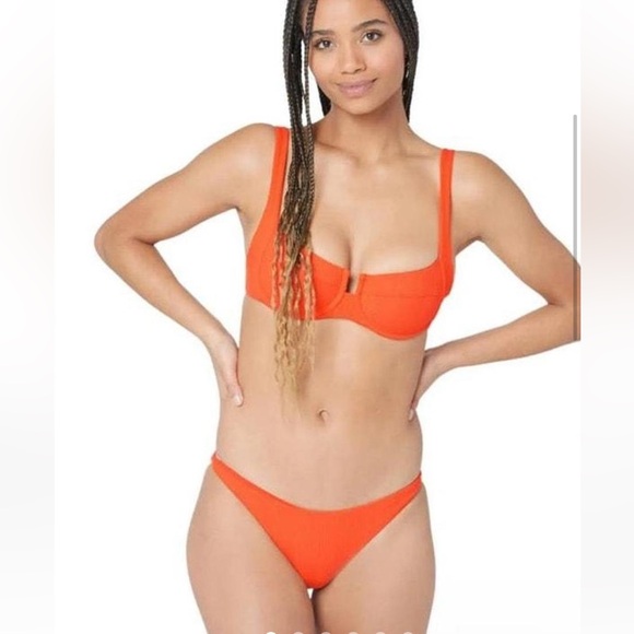 l*space Other - NWT L*SPace Camacho Ribbed Bikini Bottom Full in Poppy Orange